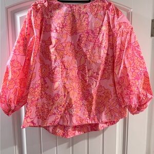 Lilly Pulitzer Vibrant Pink Floral Blouse